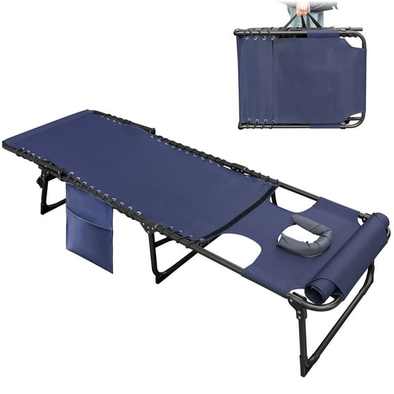 Devoko Foldable with Sauna, Lounge Coffee Chair 12 Inch High 5-Position Adjustable Patio Lounge Chair Beach Pool Coffee Chair,Blue