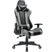 Devoko Gaming Chair High Back Office Chair Racing Style Adjustable Height PC Computer Chair with Headrest and Lumbar Support, Gray