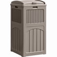 thumbnail image 1 of Devoko 35 Gallon  All-Weather use Trash bin with Lid, Patio Resin Hideaway Trash Can with Waterproof for Backyard, Light Brown, 1 of 7