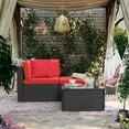 thumbnail image 1 of Devoko Outdoor Sectional Sofa PE Rattan Patio Furniture Sets with Cushions and Table,Red, 1 of 9