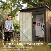 Devoko Outdoor Storage Shed 5 x 3 FT Lockable Metal Garden Shed Steel Anti-Corrosion Storage House with Single Lockable Door for Backyard Outdoor Patio ()