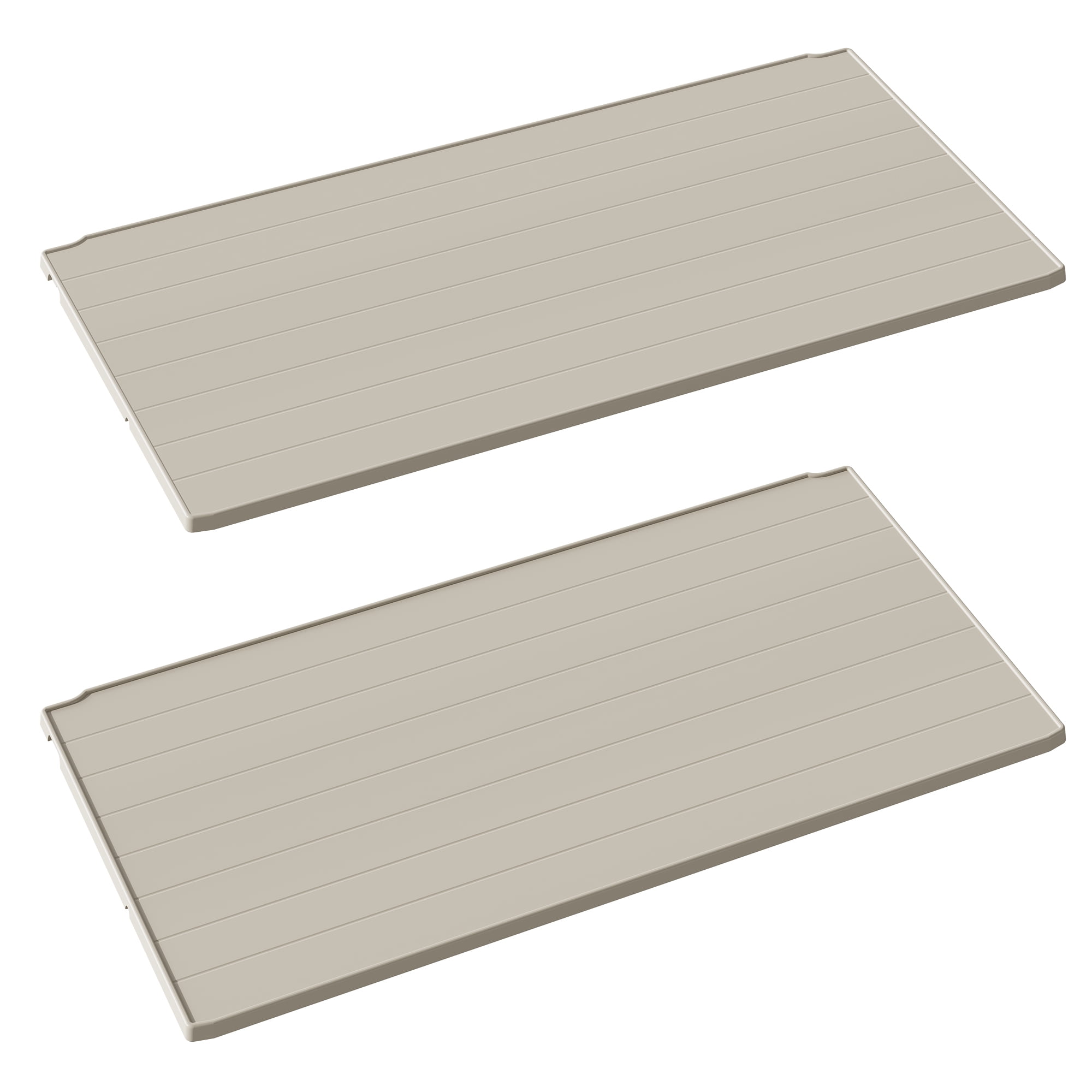 Devoko Outdoor Storage Shed Shelf, 2 Pcs, Adjustable and Weather-Resistant Organizer for Storage Cabinets, Easy Installation, Beige
