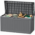 thumbnail image 1 of Devoko Outdoor Waterproof 105 Gallon Resin Deck Box, Gray, 1 of 7