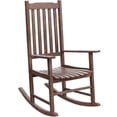 thumbnail image 1 of Devoko Patio Acacia Wood Ergonomic Single Rocking Chair for All-Weather Use, Brown, 1 of 7