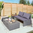 thumbnail image 1 of Devoko Patio Day Bed with 2 Side Tables Outdoor Daybed Set Multifunctional Rattan Lounge Bed for Backyard Porch Poolside Lawn Beach (Gray), 1 of 6