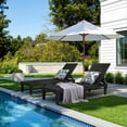 thumbnail image 1 of Devoko Set of 2 Outdoor Patio Chaise Lounge Chairs, Rattan Style, Multi-angle Adjustable Back, Black, 1 of 8
