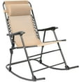 thumbnail image 1 of Devoko Patio Rocking Zero-Gravity Chair with Headrest Pillow - Set of 1, Beige, 1 of 6