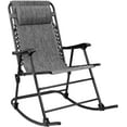 thumbnail image 1 of Devoko Zero Gravity Rocking Chair with Headrest Pillow Folding Recliner Foldable Lounge Chair, Gray, 1 of 7