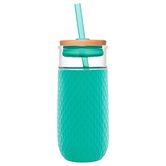 Devon 18oz Glass Tumbler with Straw