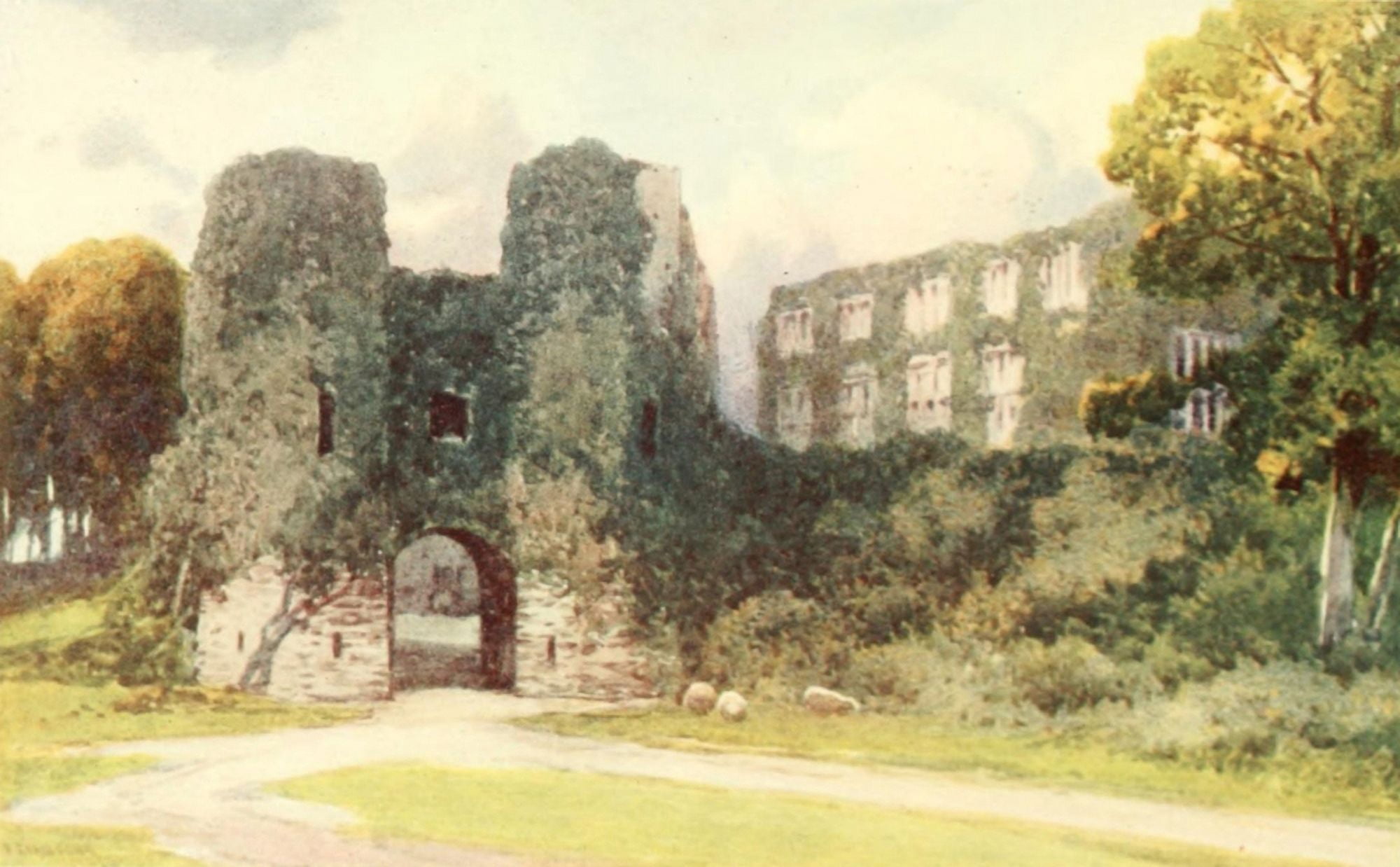 Devon 1913 Berry Pomeroy Castle Canvas Art - Frederick J Widgery (24 x 36)