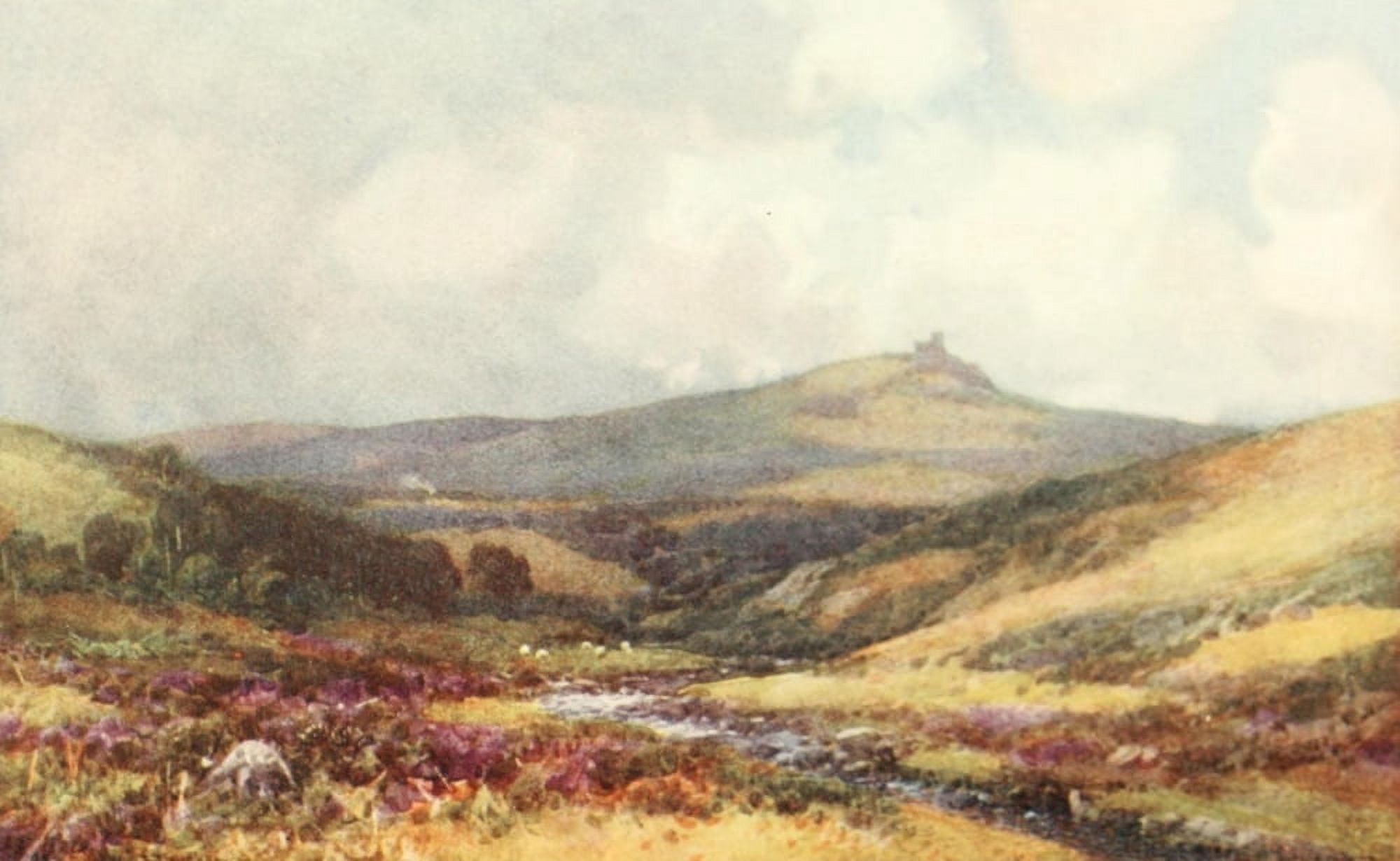 Devon 1913 Brent Tor from Lydford Moors Canvas Art - Frederick J Widgery (24 x 36)