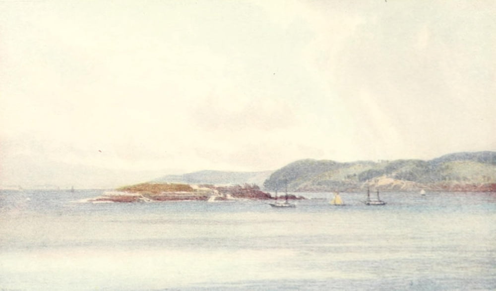 Devon 1913 Drakes Island Plymouth Sound Canvas Art - Frederick J Widgery (18 x 24)