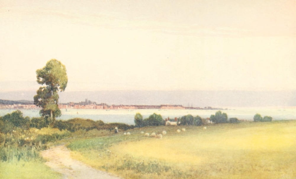 Devon 1913 Exmouth from Cockwood Canvas Art - Frederick J Widgery (18 x 24)