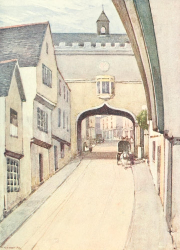Devon 1913 Fore Street Totnes Canvas Art - Frederick J Widgery (24 x 36)