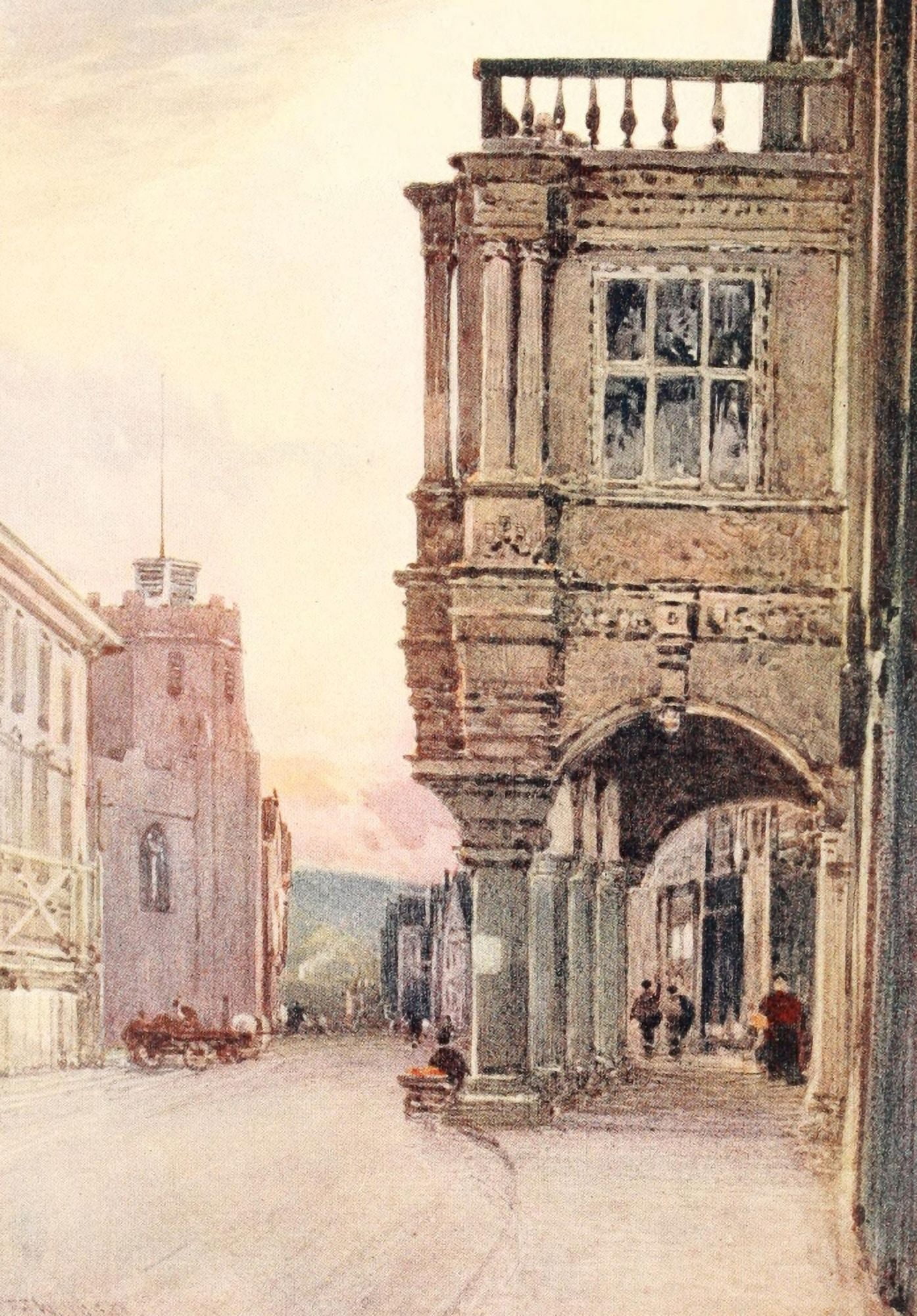 Devon 1913 Guildhall Exeter Canvas Art - Frederick J Widgery (24 x 36)