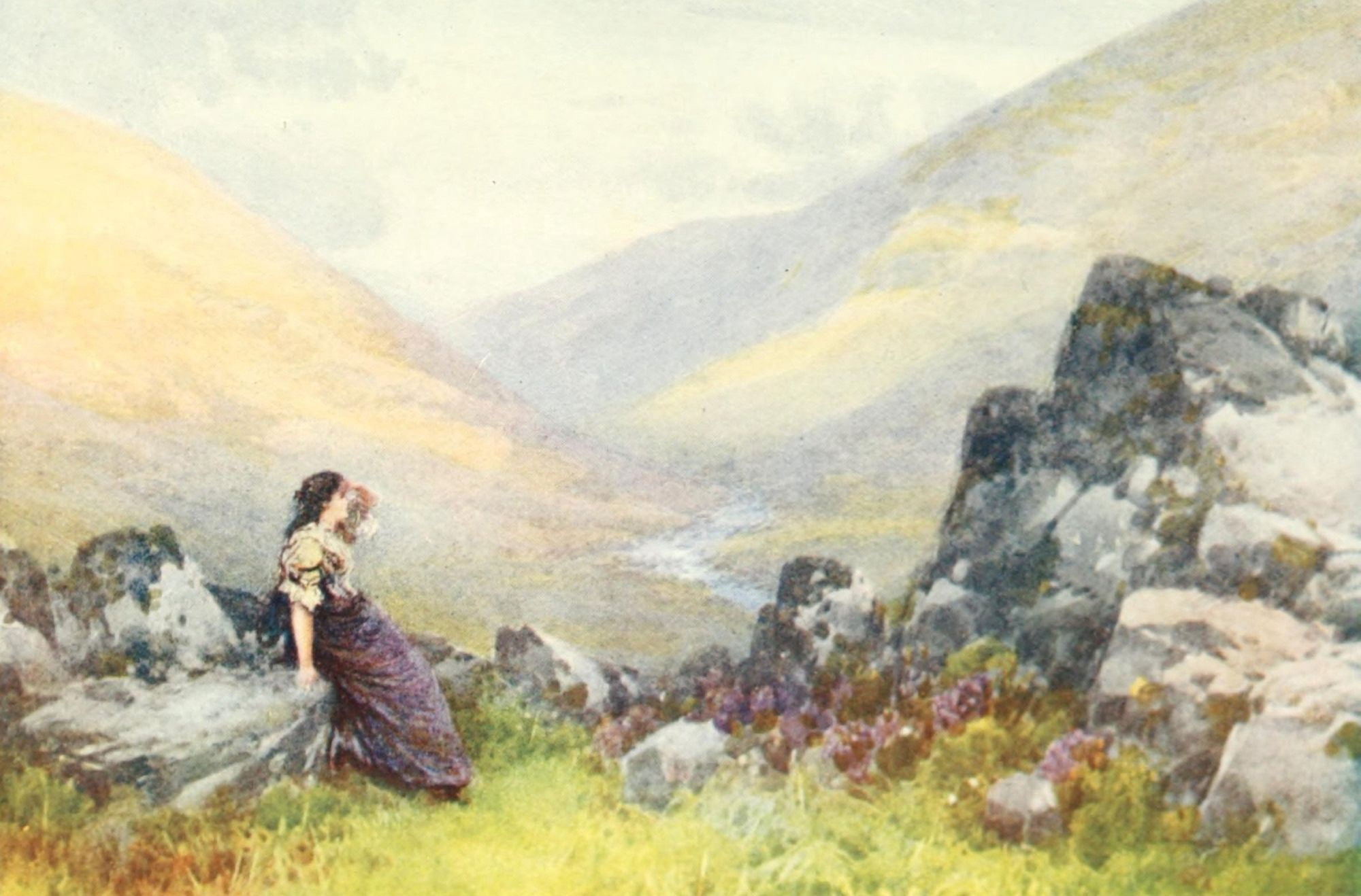 Devon 1913 Lornas Bower Canvas Art - Frederick J Widgery (18 x 24)
