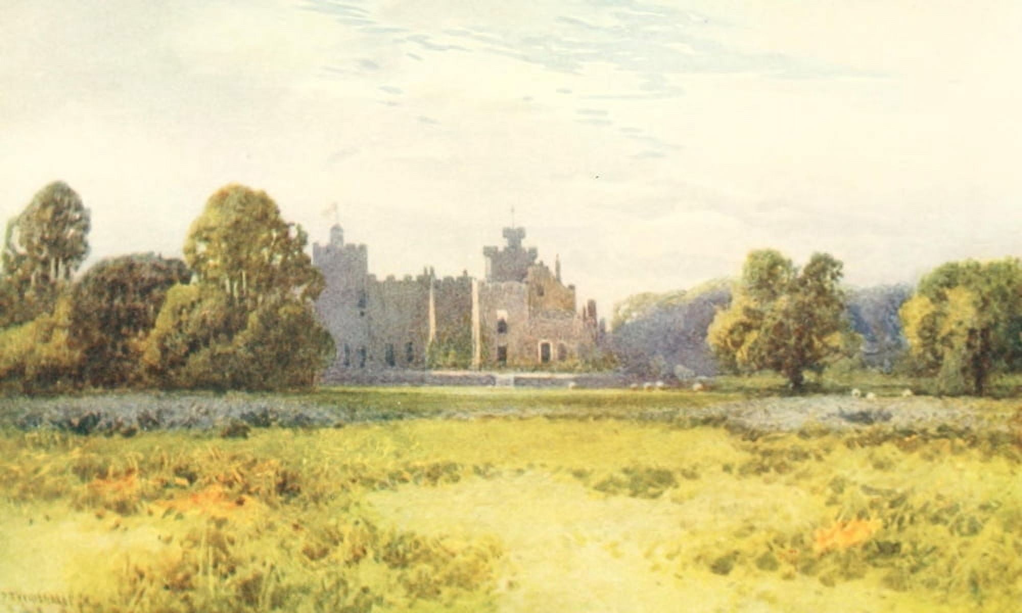 Devon 1913 Powderham Castle Canvas Art - Frederick J Widgery (18 x 24)