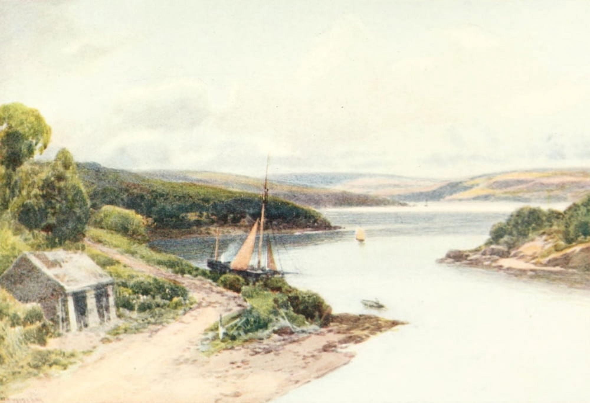 Devon 1913 Salcombe Canvas Art - Frederick J Widgery (18 x 24)