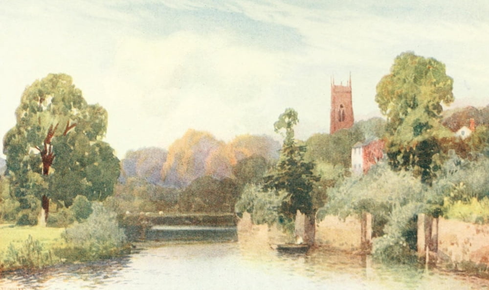 Devon 1913 The Exe Tiverton Canvas Art - Frederick J Widgery (18 x 24)