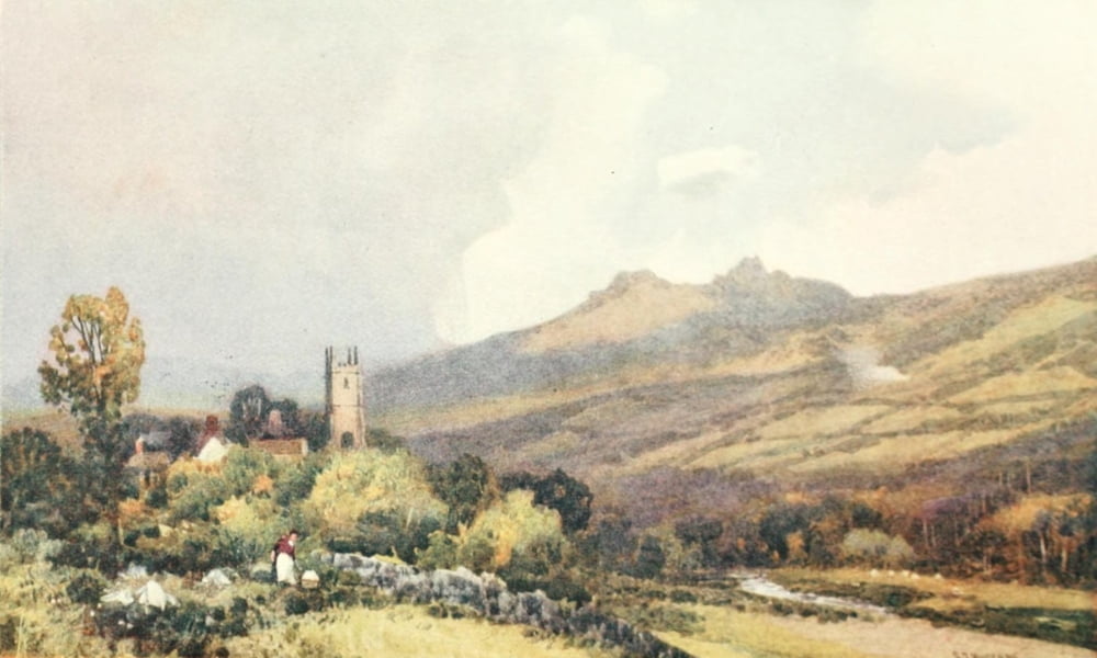 Devon 1913 Widecombe-in-the-Moor Canvas Art - Frederick J Widgery (24 x 36)