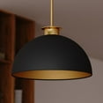 thumbnail image 1 of Devon 1L LED Compatible Matte Black and Gold Satin Brass Mid-Century Modern Pendant Light, 1 of 12