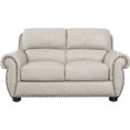 thumbnail image 1 of Devon & Claire Asher Leather Loveseat, Ivory, 1 of 5