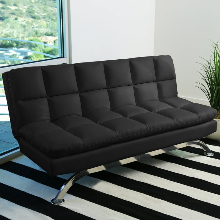Devon Claire Deanna Leather Euro Lounger Sofa black Walmart