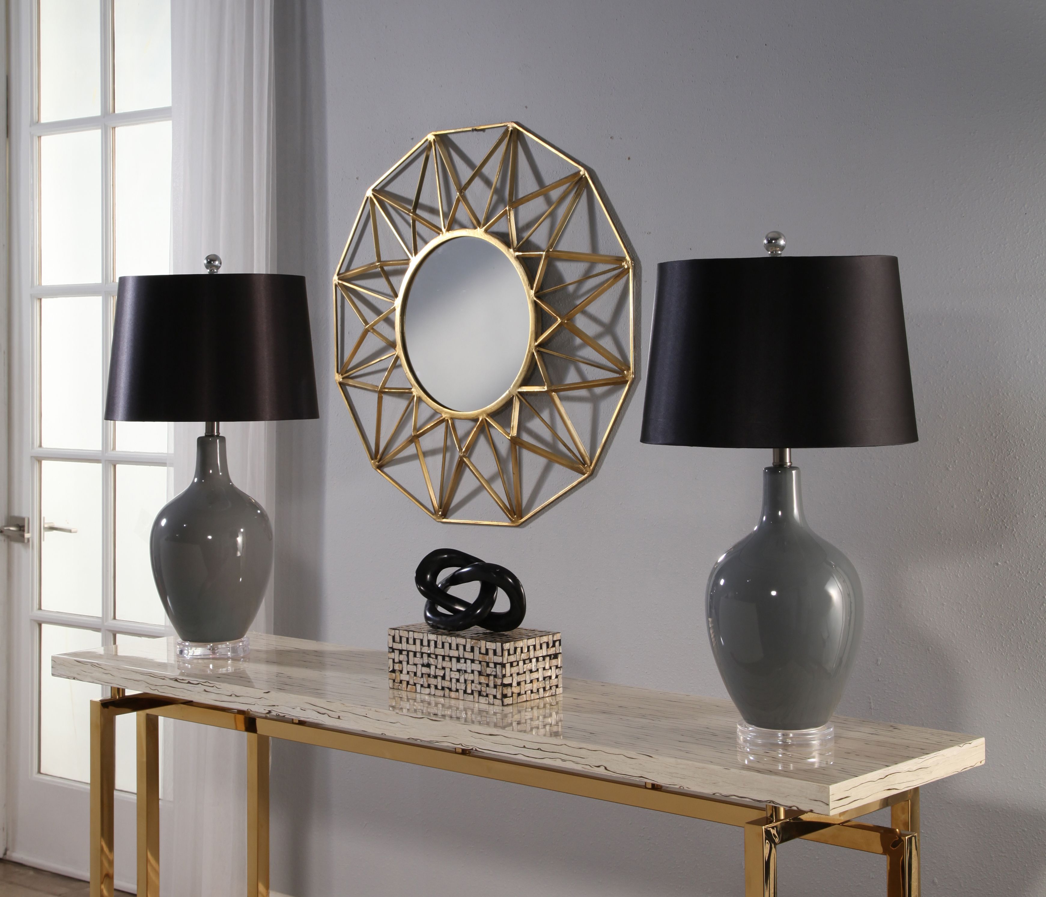 Devon & Claire Julieta Grey Ceramic Table Lamp Set Of 2