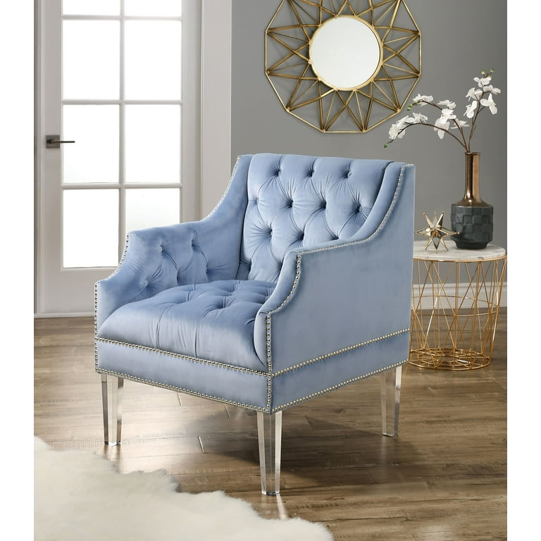Devon Claire Oliver Tufted Velvet Chair With Acrylic Legs