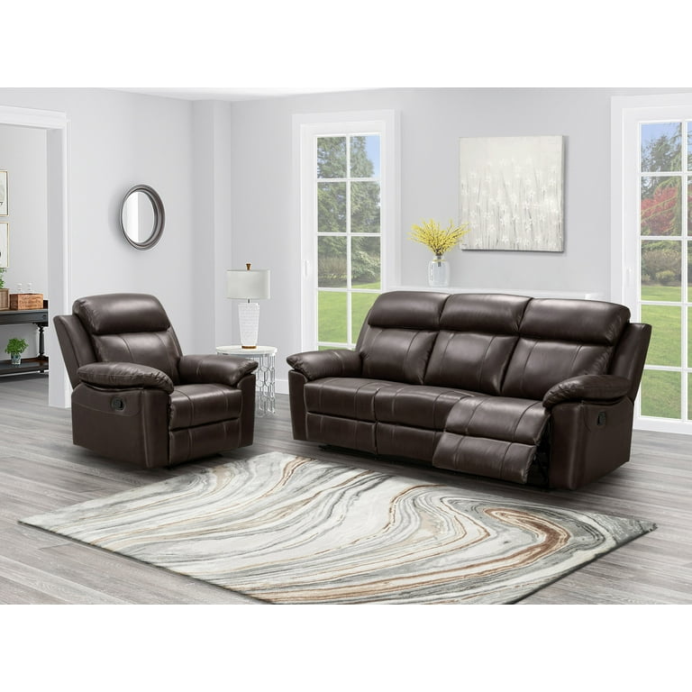 Devon Claire Ryan Top Grain Leather Reclining Sofa and Recliner