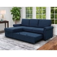 thumbnail image 1 of Devon & Claire Sofia Storage Sofa Bed Reversible Sectional, Navy Blue, 1 of 7