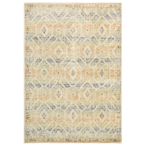 Devon Contemporary Geometric Area Rug, Beige/ Multi 3, 8' x 11'
