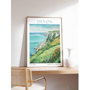 Devon England Travel Poster For British Countryside And Coastal Decor