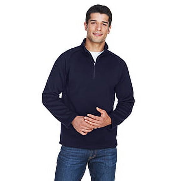 Devon & Jones DG792 Unisex Bristol Sweater Fleece Quarter-Zip Pullover-Navy-2XL