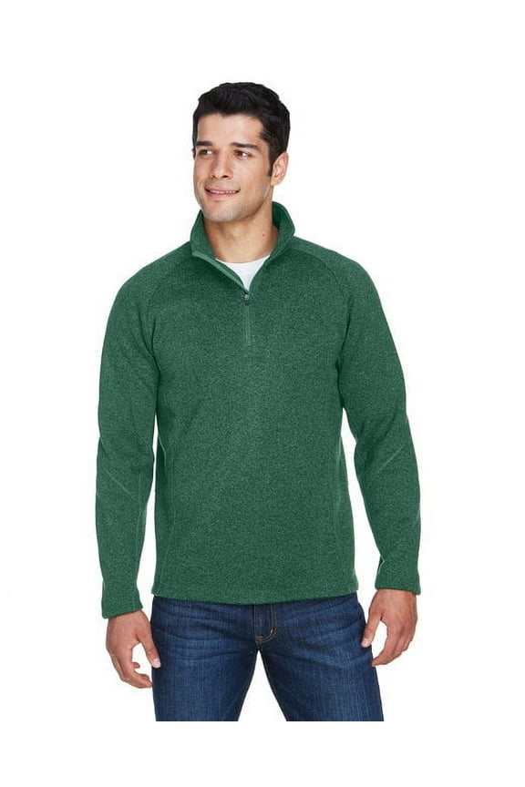 DG792 Unisex Bristol Sweater Fleece Quarter-Zip Pullover-Forest Heather-4XL