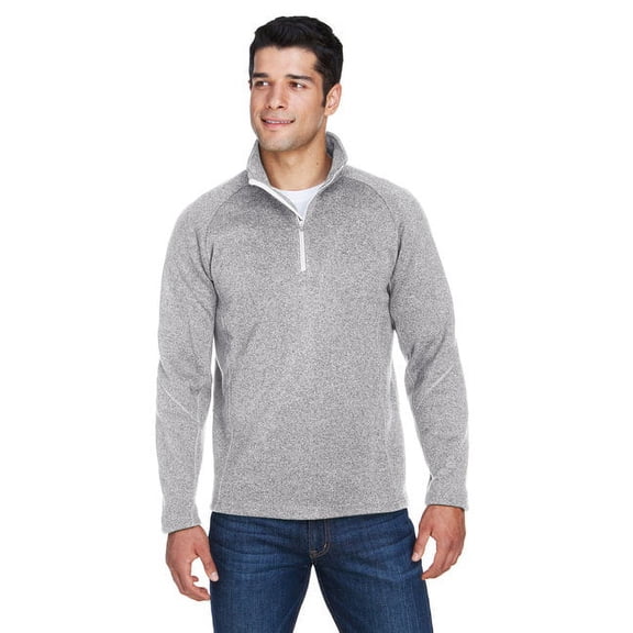 Devon & Jones DG792 Unisex Bristol Sweater Fleece Quarter-Zip Pullover-Grey Heather-4XL