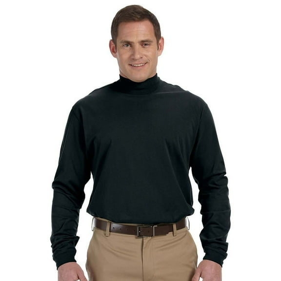 Devon & Jones Classic Devon & Jones Sueded Cotton Jersey Mock Turtleneck - Black - X-Small