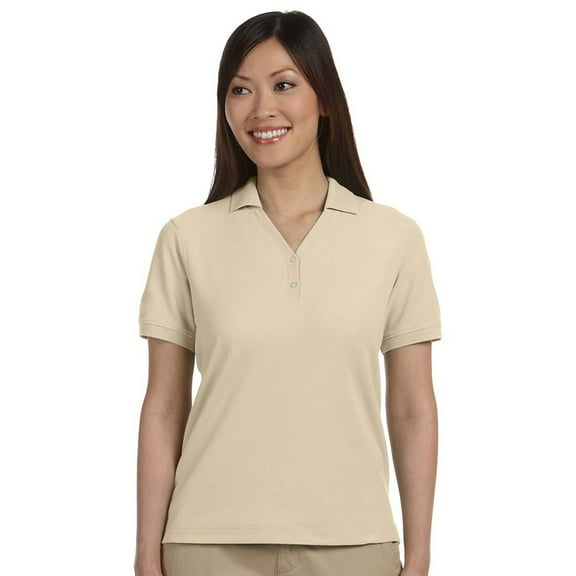 Devon & Jones Classic Devon & Jones Women'S Pima Pique Short-Sleeve Y-Collar Polo Shirt - Stone - Xxx-Large
