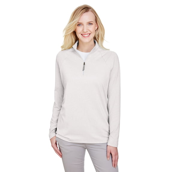 Devon & Jones CrownLux Performanceâ„¢ Ladies' Clubhouse Micro-Stripe Quarter-Zip - DG480W