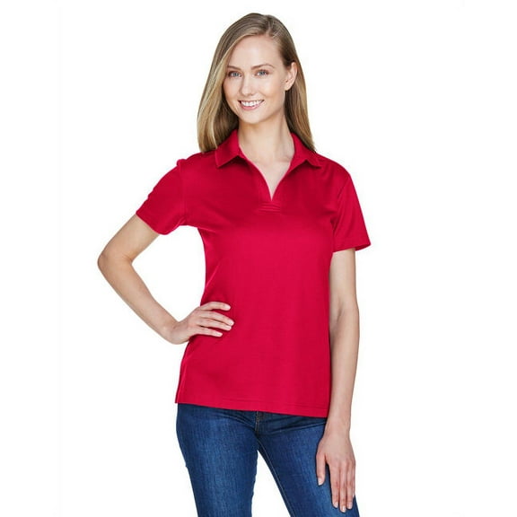 Devon & Jones DG20W Women's CrownLux Performance Plaited Polo-Red-XL