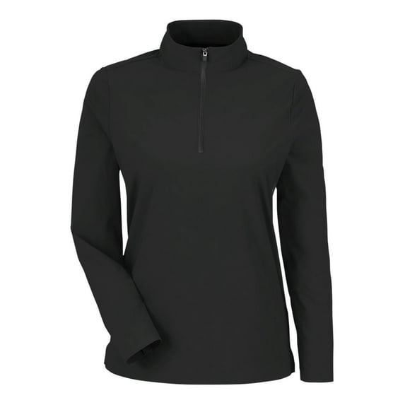 Devon & Jones DG410W Women's CrownLux Performance Windsor Welded Quarter-Zip Pullover-Black-2XL