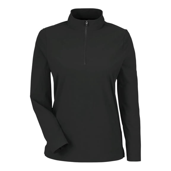 Devon & Jones DG410W Women's CrownLux Performance Windsor Welded Quarter-Zip Pullover-Black-XL