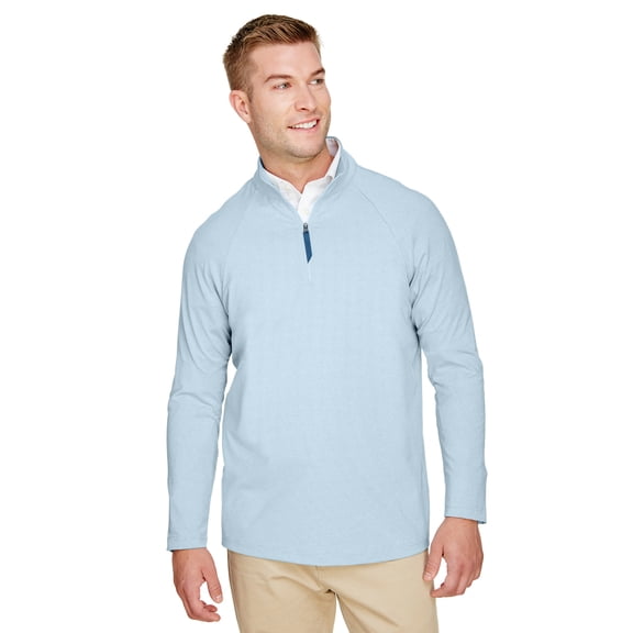 Devon & Jones CrownLux Performance? Men's Clubhouse Micro-Stripe Quarter-Zip - DG480