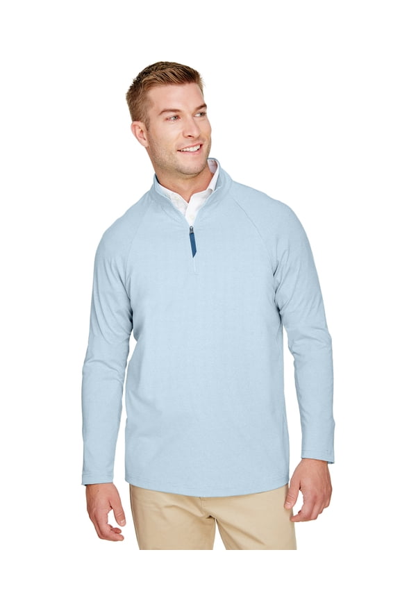 CrownLux Performance? Men's Clubhouse Micro-Stripe Quarter-Zip - DG480