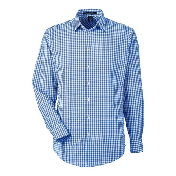 Devon & Jones DG536 Men's CrownLux Performance Gingham Dress Shirt-French Blue/ White-XL