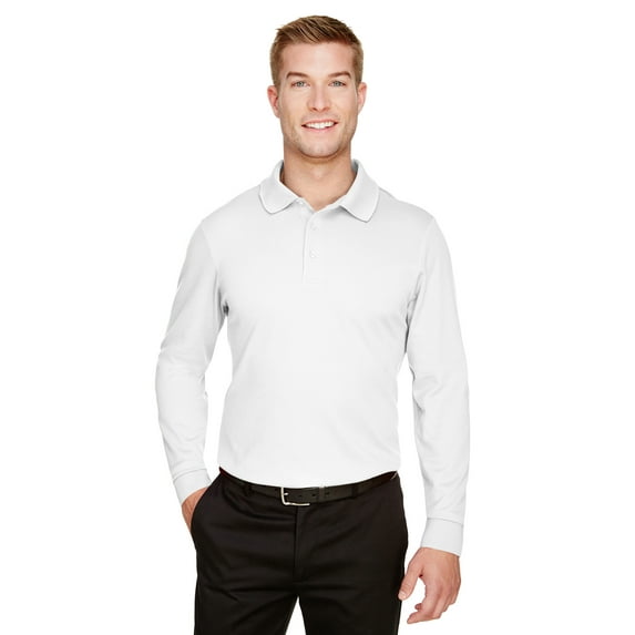 Devon & Jones CrownLux Performanceâ„¢ Men's Plaited Long Sleeve Polo - DG20L