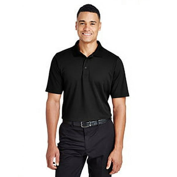 Devon & Jones CrownLux Performanceâ„¢ Men's Tall Plaited Polo LT BLACK