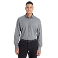 thumbnail image 1 of Devon & Jones DG535 Men's CrownLux Performance Tonal Mini Check Woven Dress Shirt-Graphite-XL, 1 of 3