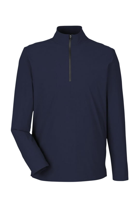 Devon & Jones DG410 Men's CrownLux Performance Windsor Welded Quarter-Zip Pullover-Navy-S