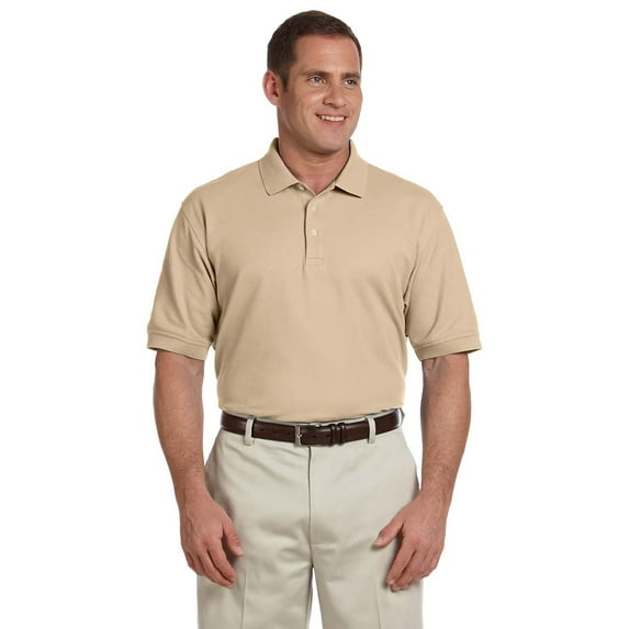 Devon & Jones D100 Men's Pima Pique SS Polo Shirt - Stone - X-Large